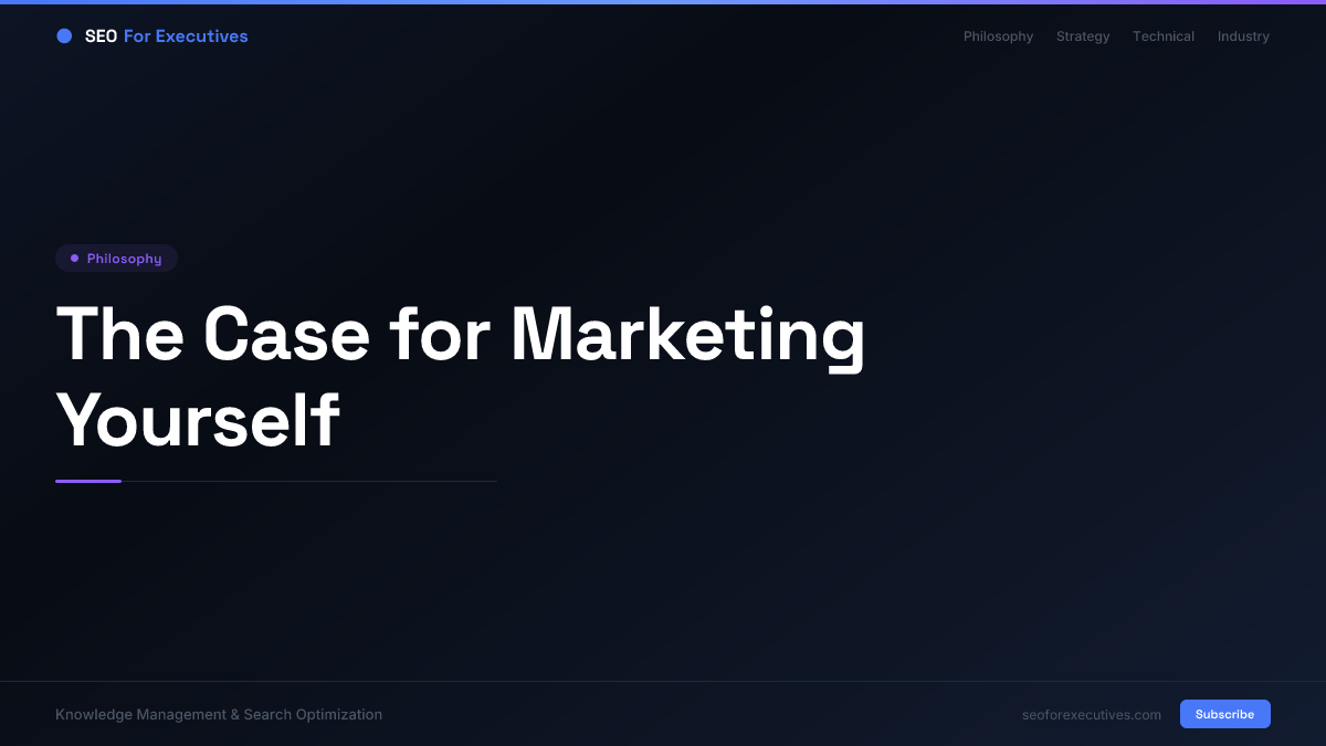 The Case for Marketing Yourself